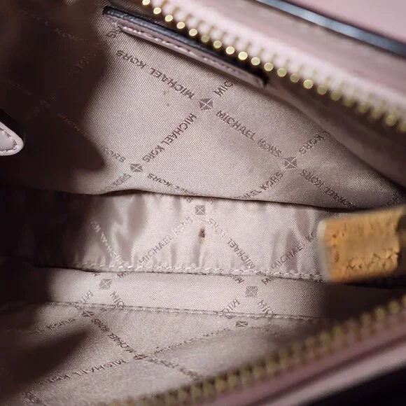 Michael Kors Shoulder Bag Crossbody White Gold Triple Compartments - Picture 9 of 11